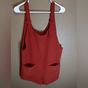 Forever 21 Women's Burnt Orange / Rust Color Overall Romper Size Large